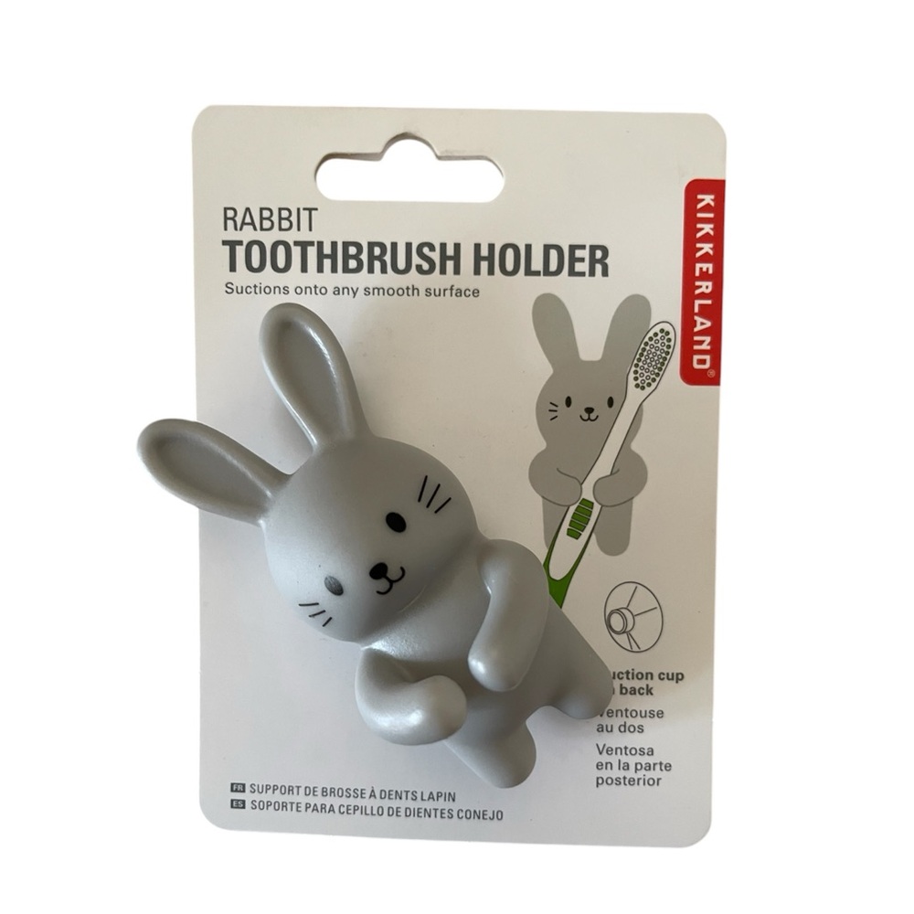 Kikkerland Gray‎ Rabbit Toothbrush Holder